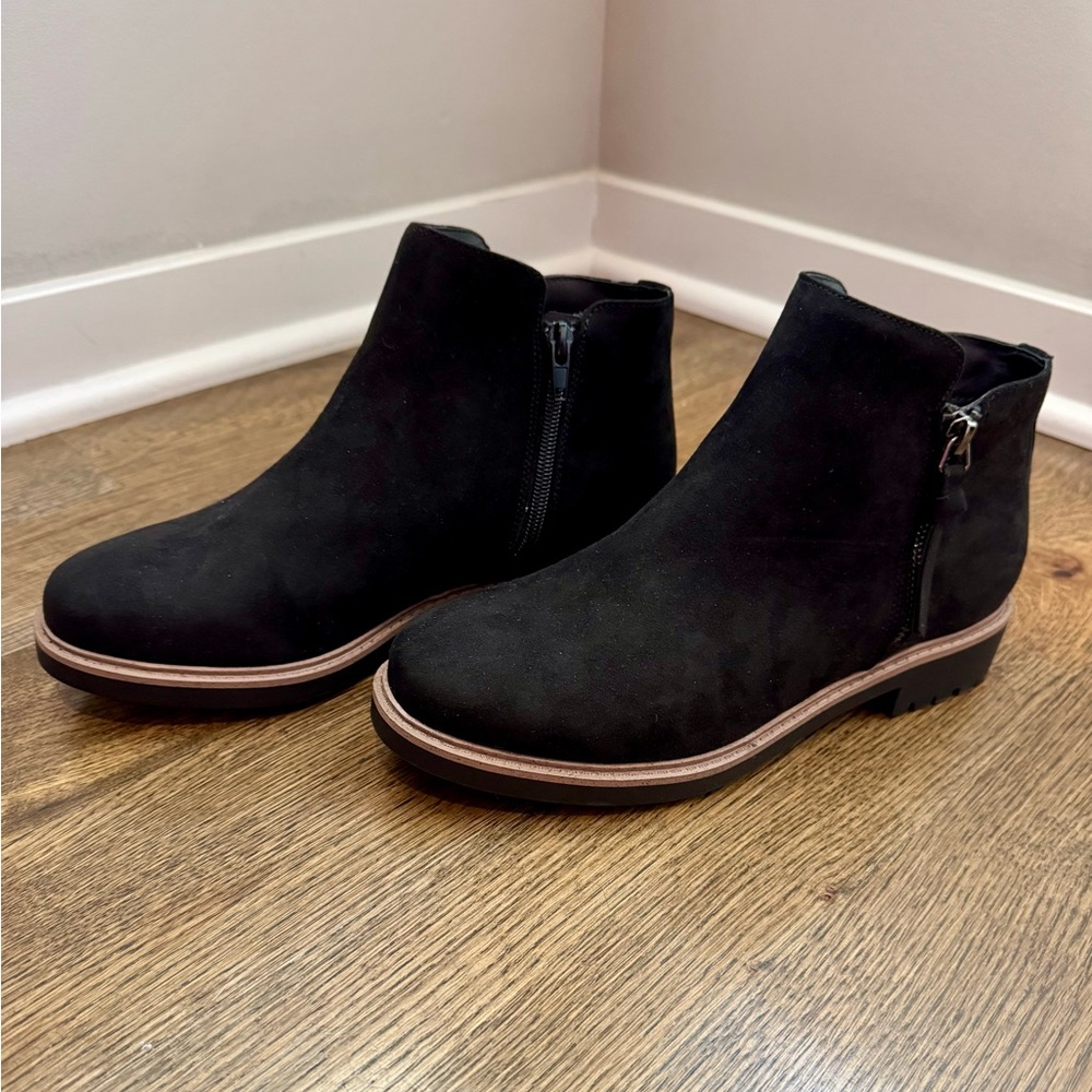Esprit Saige Black Faux Suede Ankle Boots